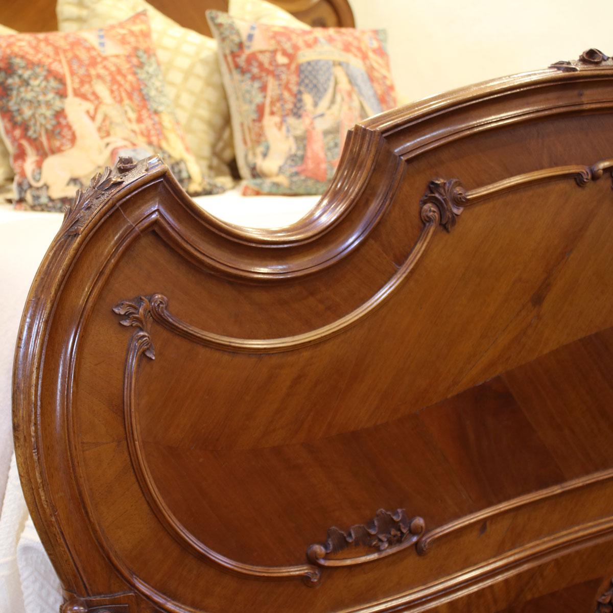 French Louis XV Walnut Antique Bed WK141