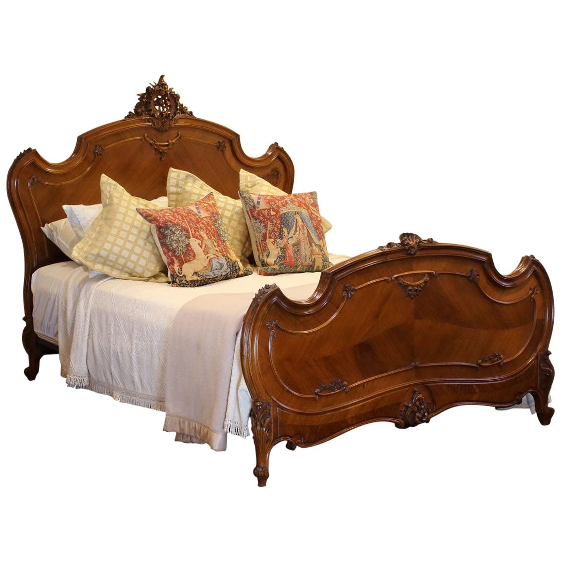 Louis XV Walnut Antique Bed WK141