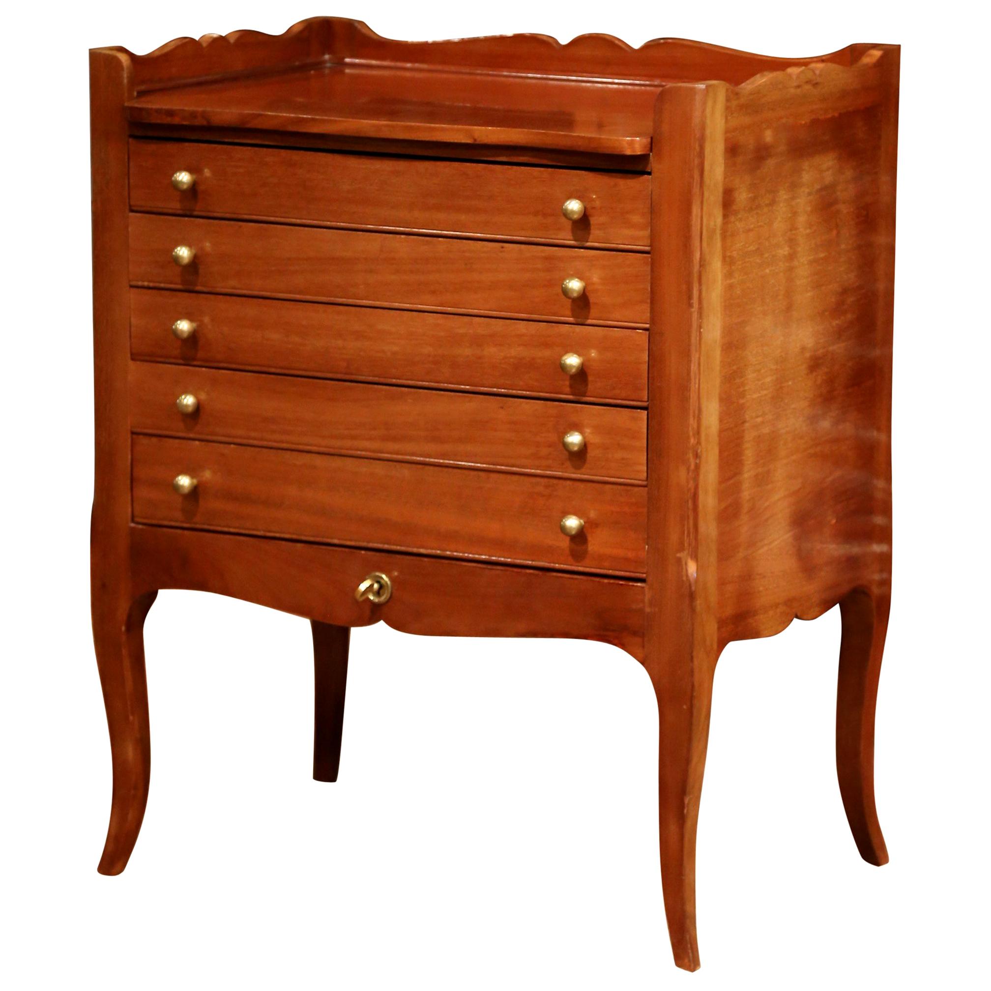 Louis XV Walnut Carved Chest with Silver Plated Christofle Flatware - 181 Pieces For Sale