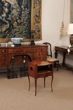 Louis XV Walnut Chevet with Open Shelf, Drawer, & Cabriole Legs