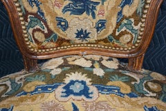 Louis XV Walnut Needlepoint Upholstered Armchair