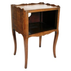 Louis XV Walnut Side Table du Nuit with Scalloped Gallery, circa 1750