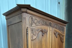 Louis XV Wardrobe In Solid Walnut, Late 19th Century