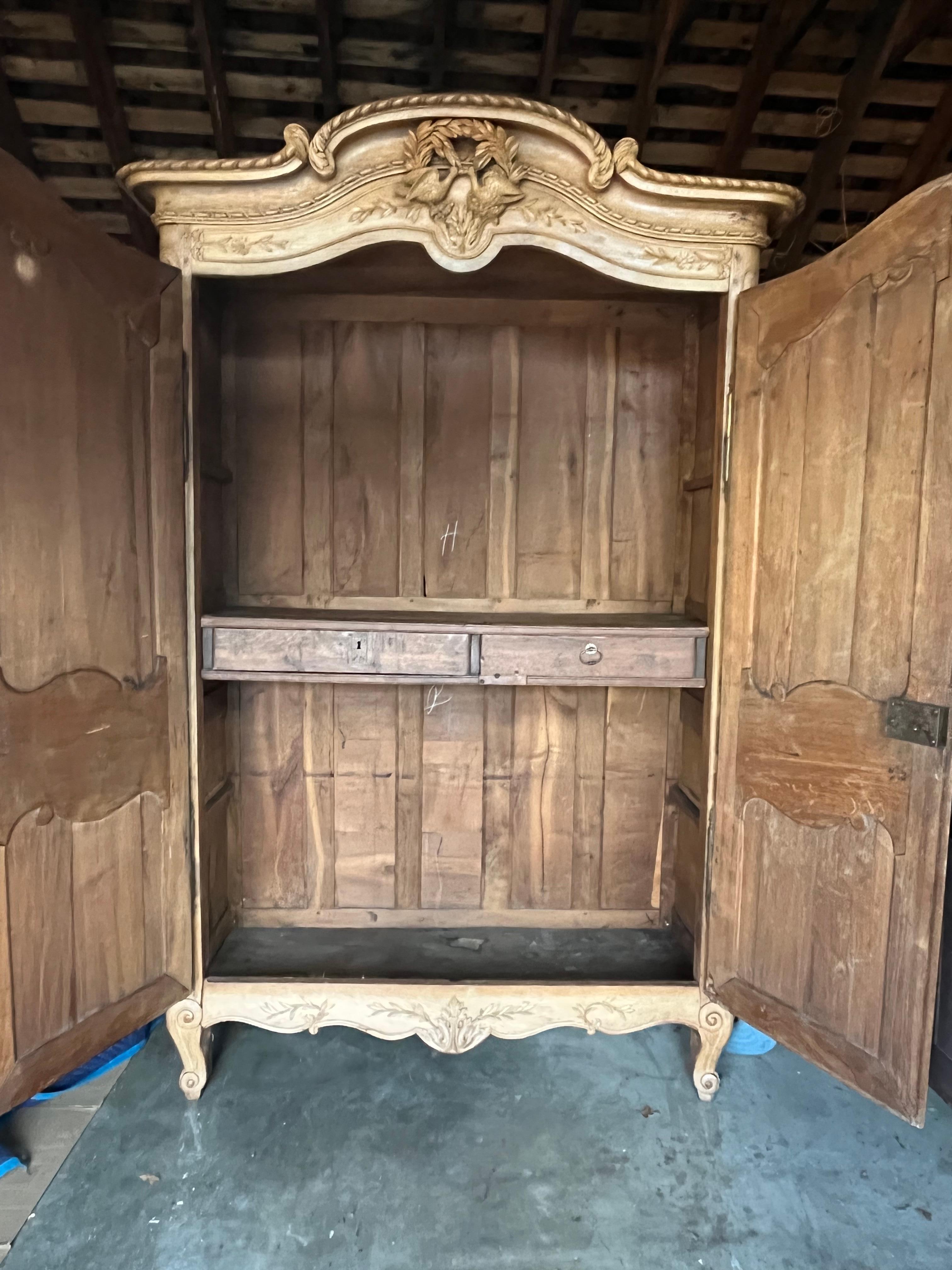 Louis XV Wedding Armoire, Normandy circa 1790 For Sale 5