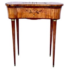 Louis XV Work Table With Marquetry Inlay and Swivel Top