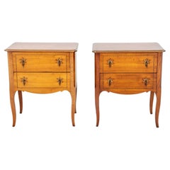 Louis XV / XVI Style Fruitwood Chest of Drawers, Pair