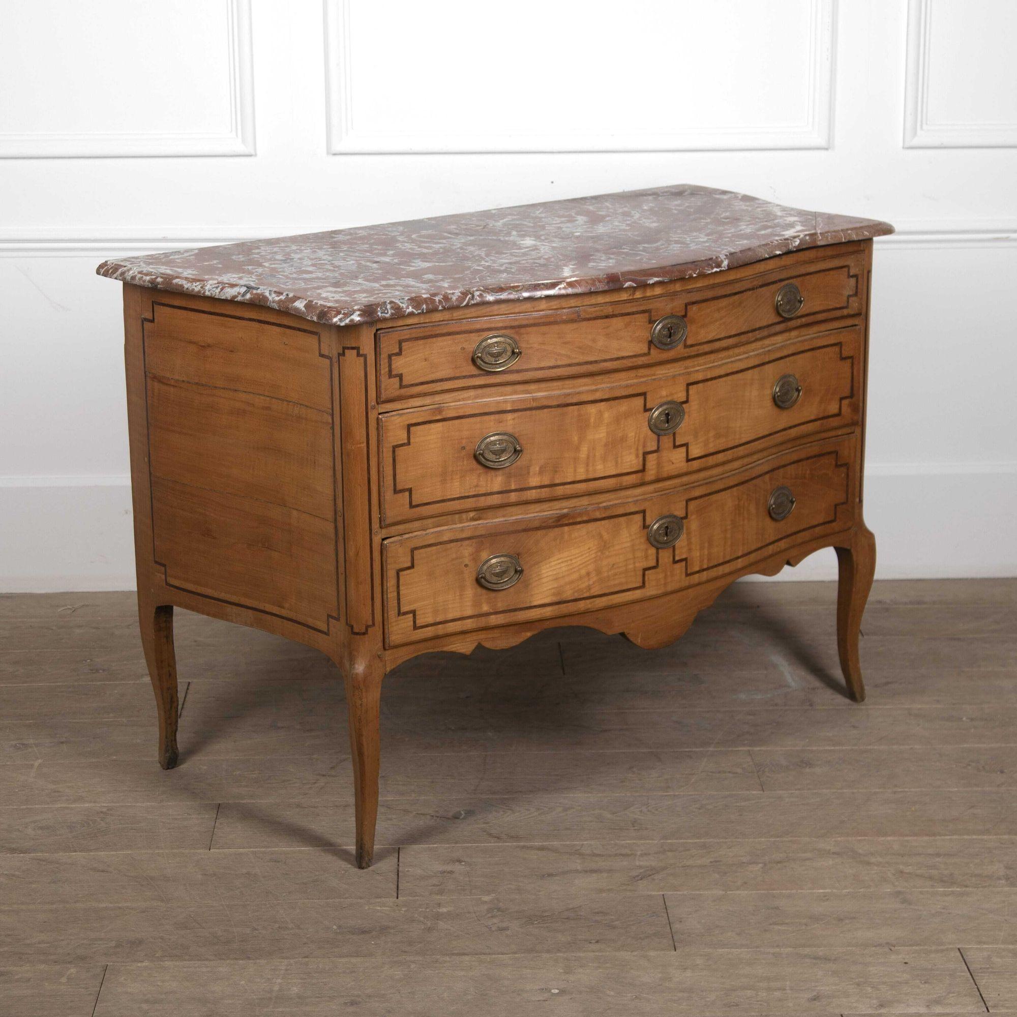 French Louis XV/XVI Transitional Satinwood Commode For Sale