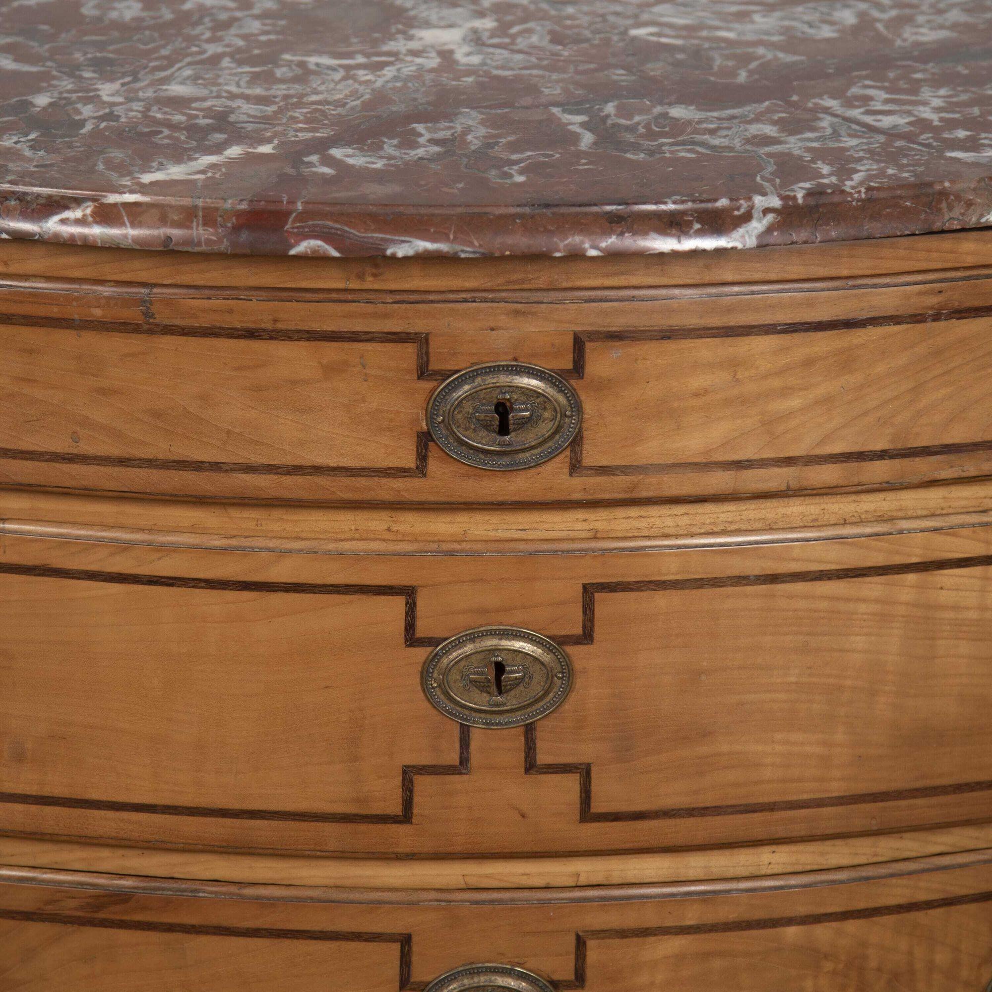 Louis XV/XVI Transitional Satinwood Commode For Sale 3