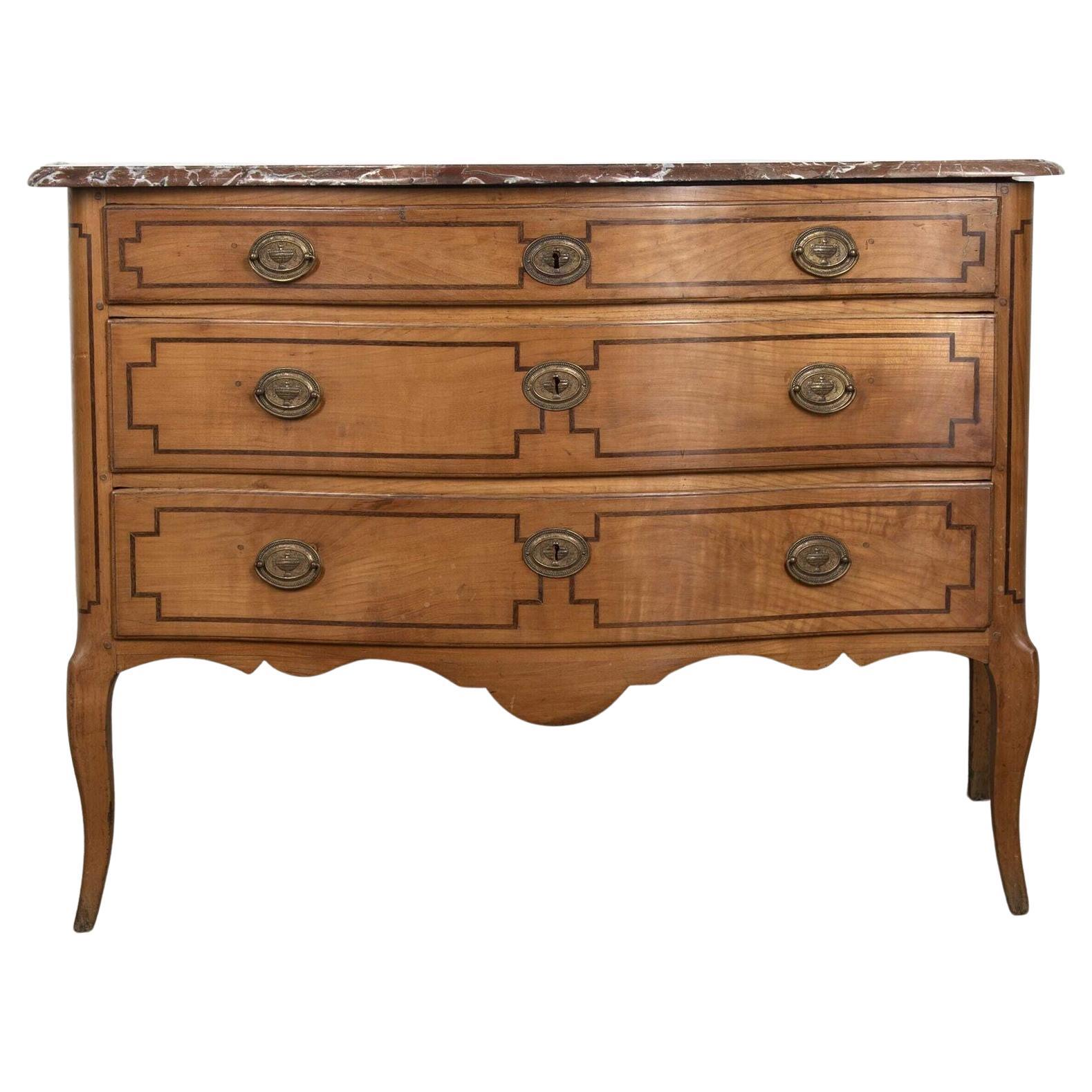 Louis XV/XVI Transitional Satinwood Commode For Sale