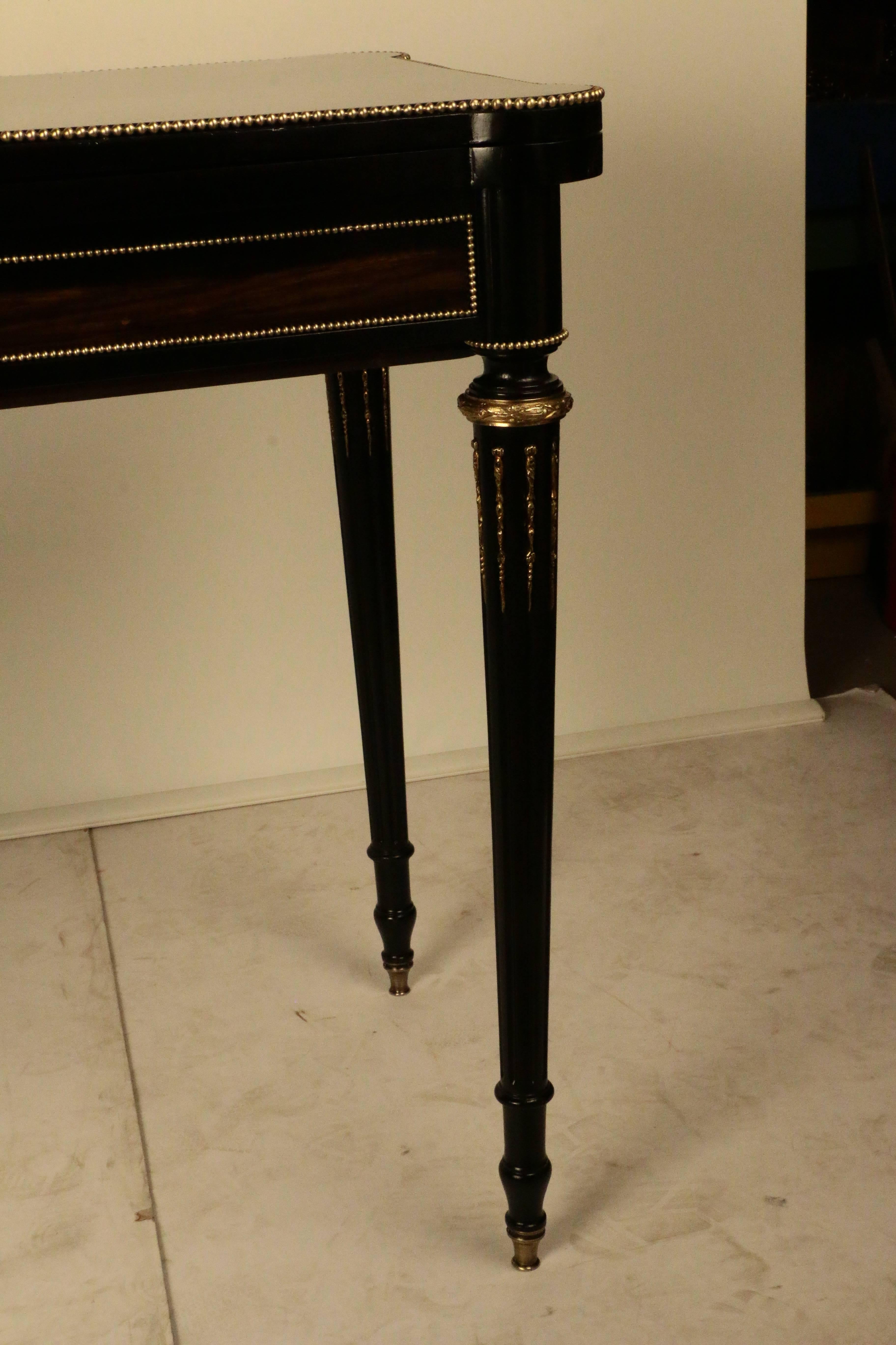 Louis XVI Style Coromandel and Ebonized Fold-Over Card Table In Excellent Condition In Montreal, QC