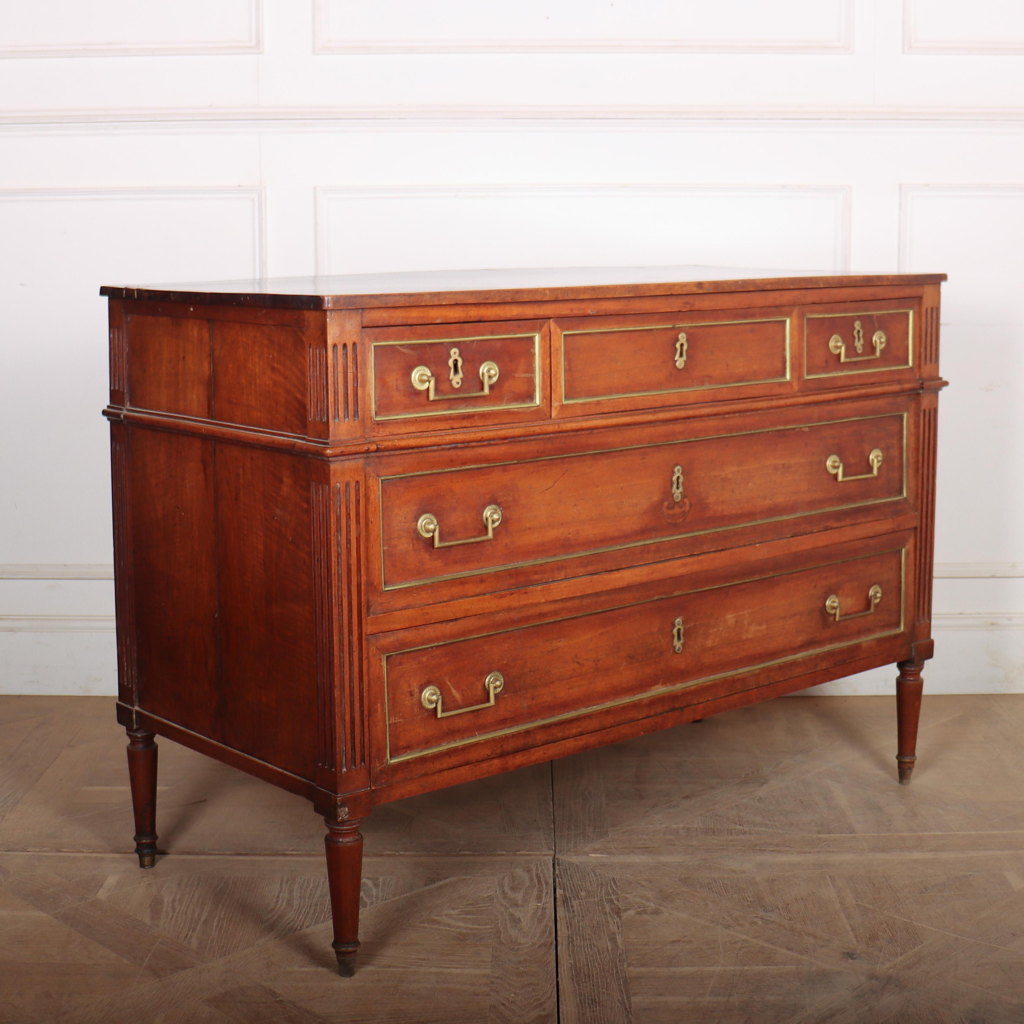 Louis XVI 18th Century French Fruitwood Commode For Sale 4
