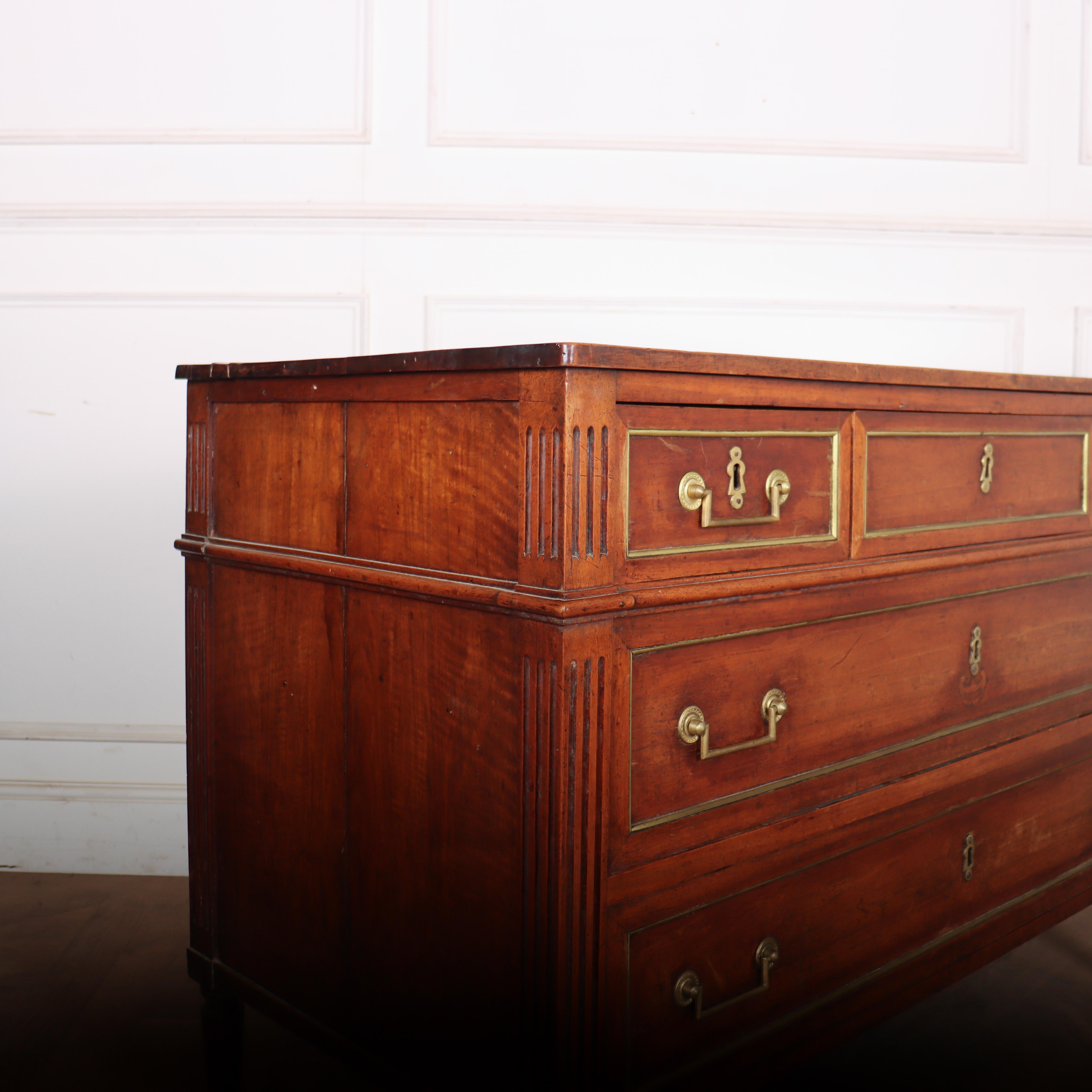 Louis XVI 18th Century French Fruitwood Commode For Sale 5