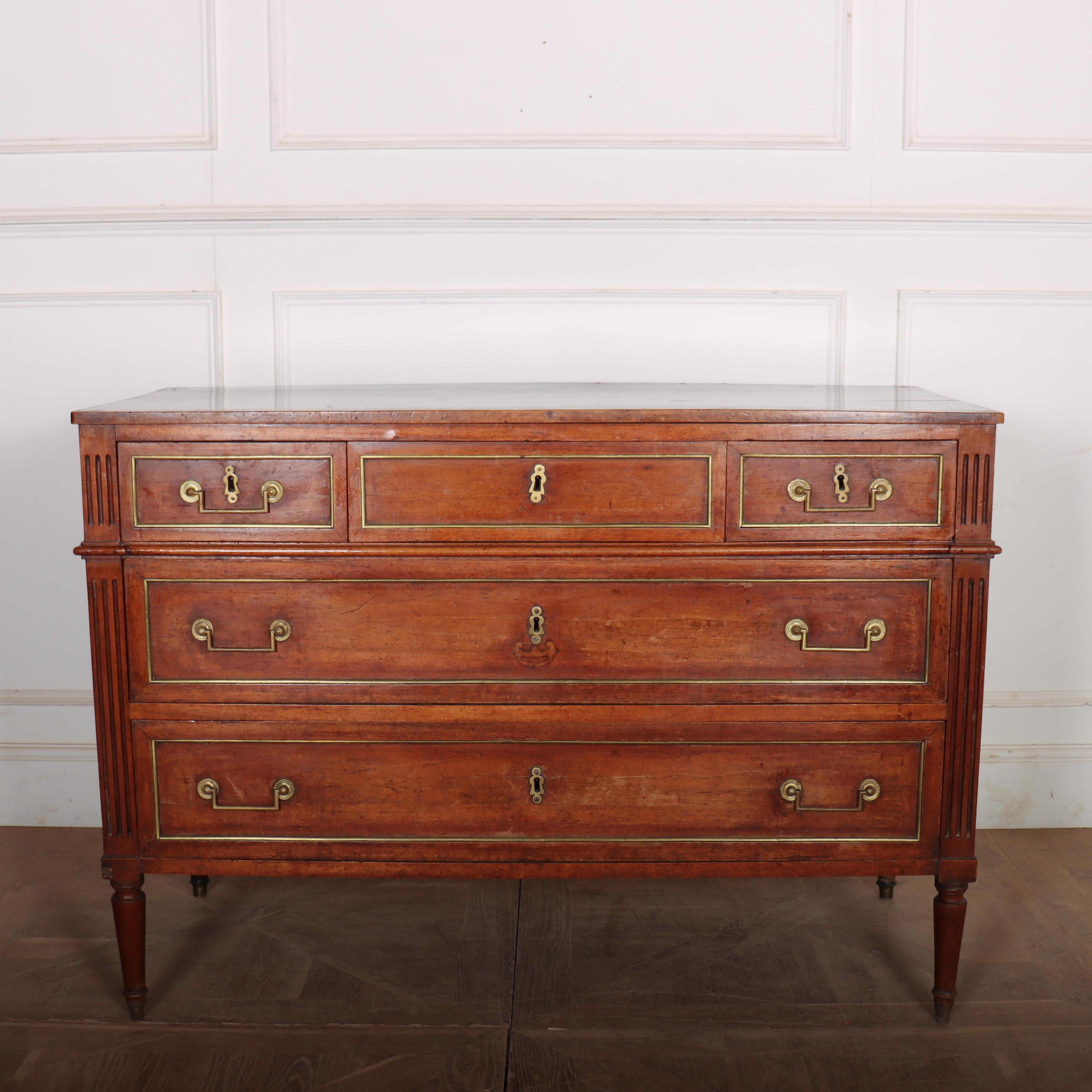 Polished Louis XVI 18th Century French Fruitwood Commode For Sale