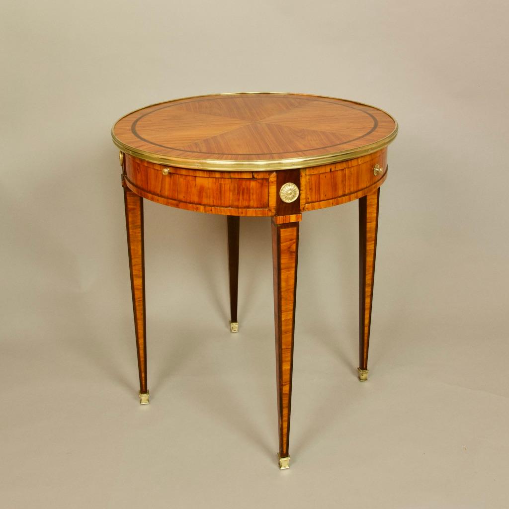 French Louis XVI 18th Century Marquetry Gilt Bronze Round Side Table or Gueridon 6