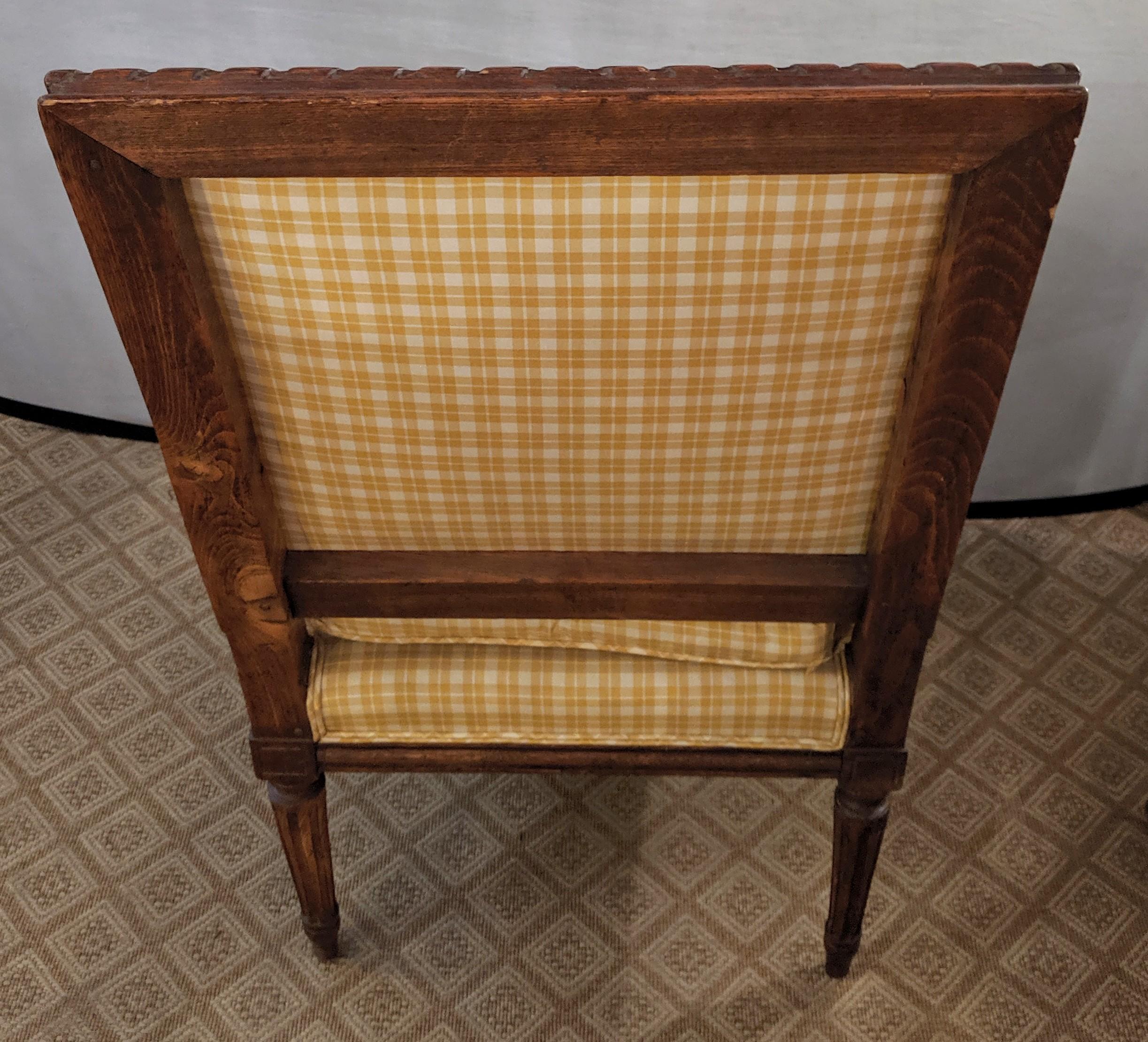 Fabric Louis XVI 19th Century Armchair/Fauteuil/Bergere or Office Desk Chair