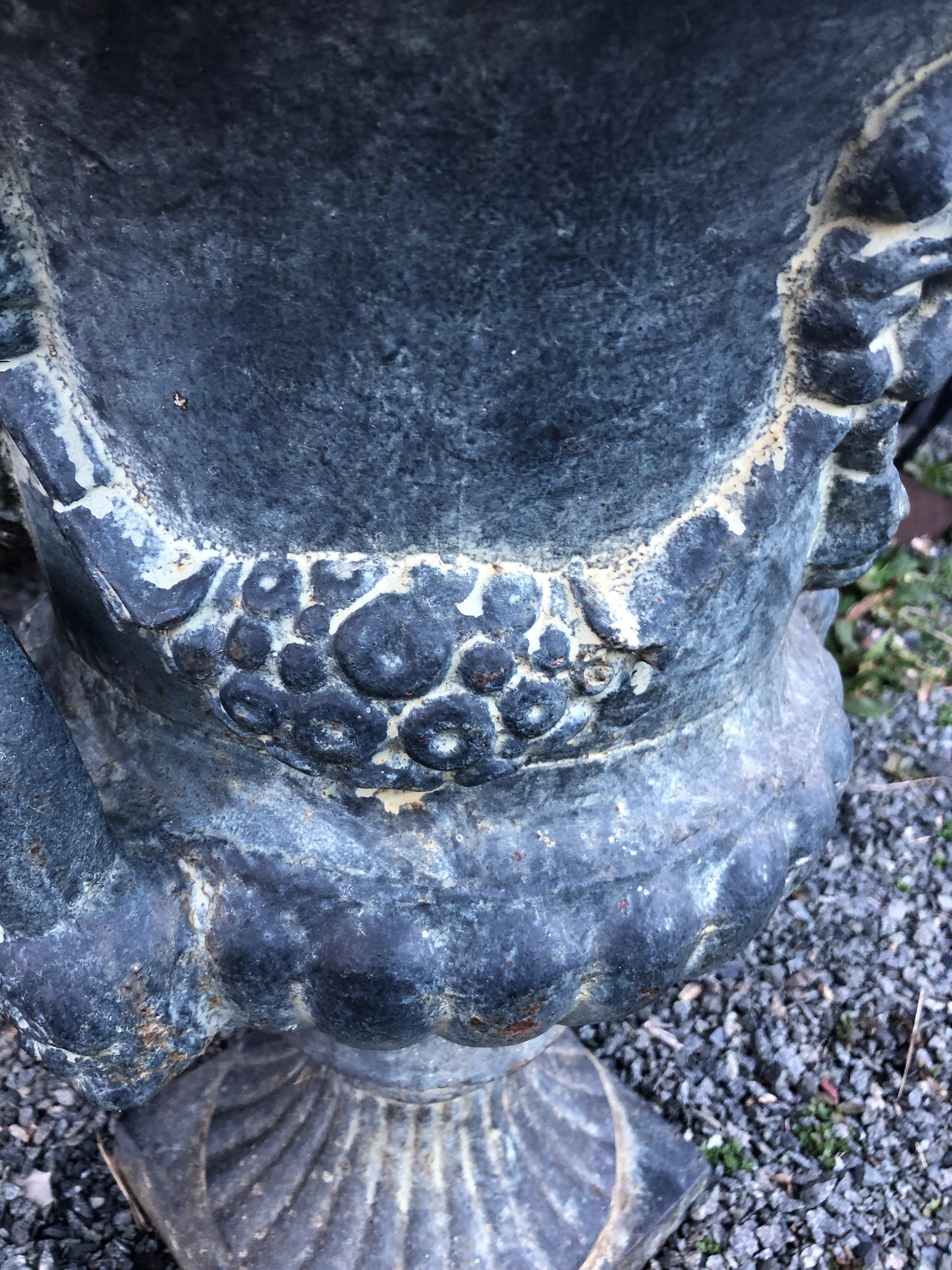 Louis XVI Style Century Cast Iron Urn In Excellent Condition In Hopewell, NJ