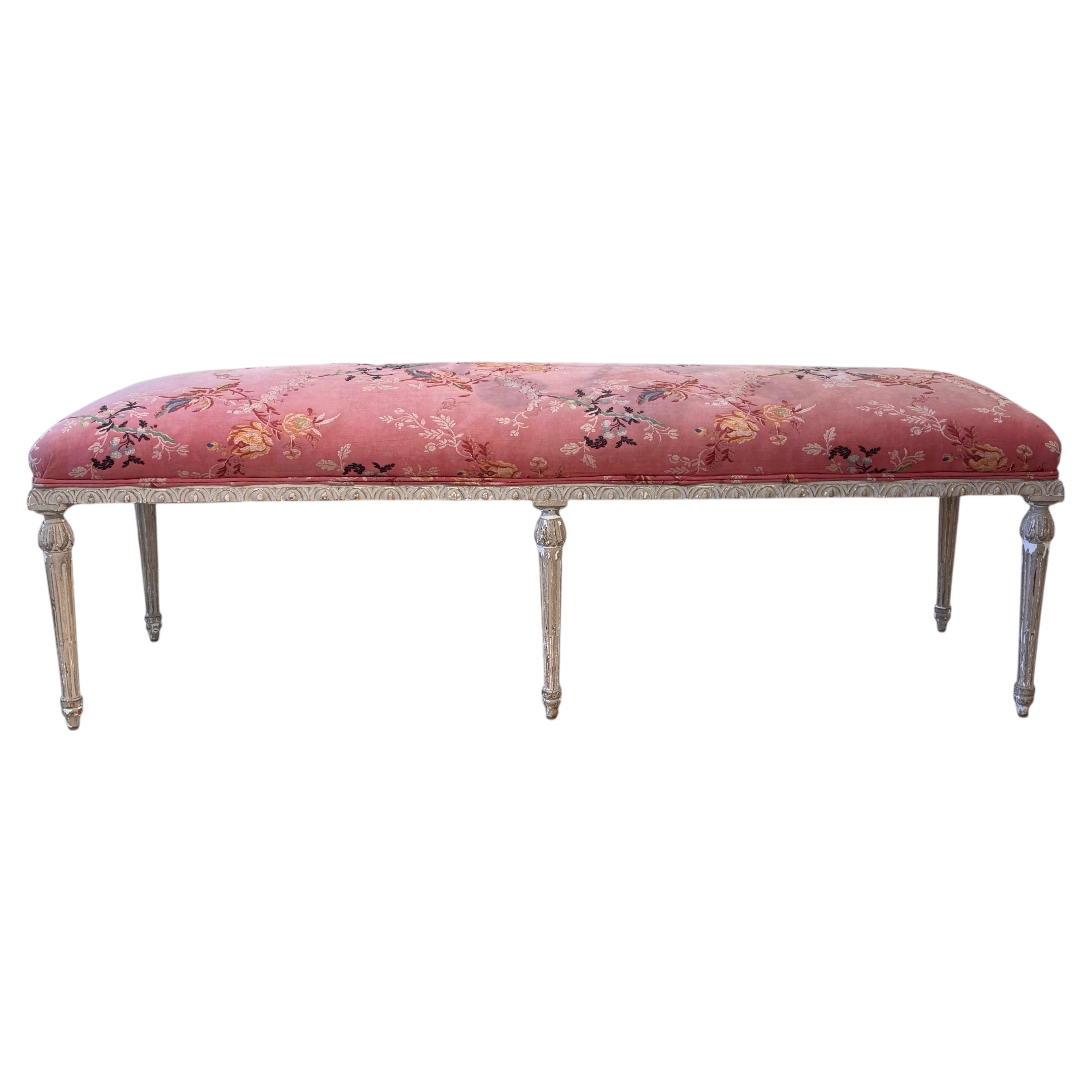 Louis XVI 19th Century Painted Banquette