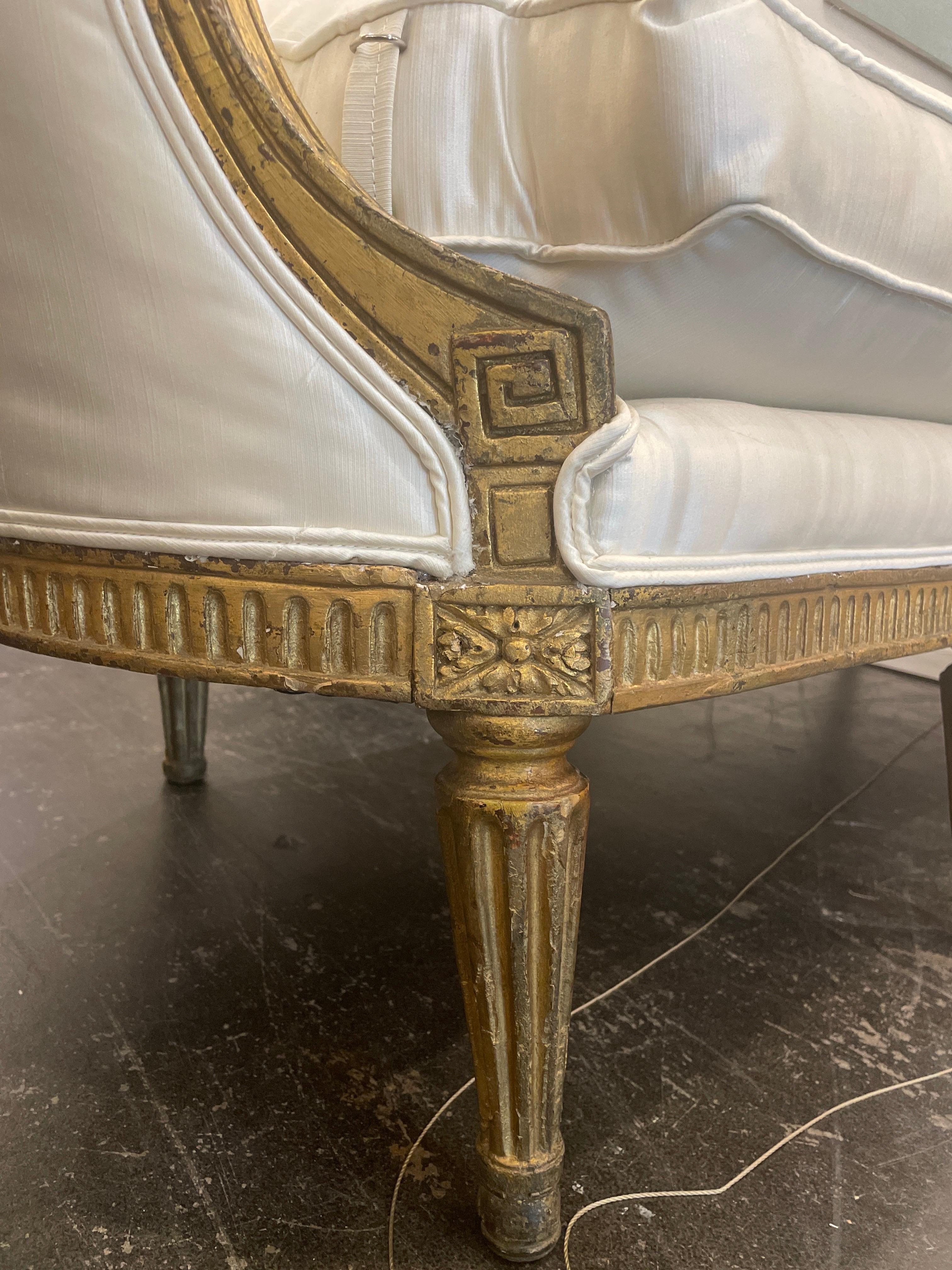 Carved Louis XVI 19th Century Settee For Sale