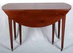 Louis XVI Style Acajou Mahogany Dining Table with Two Leaves