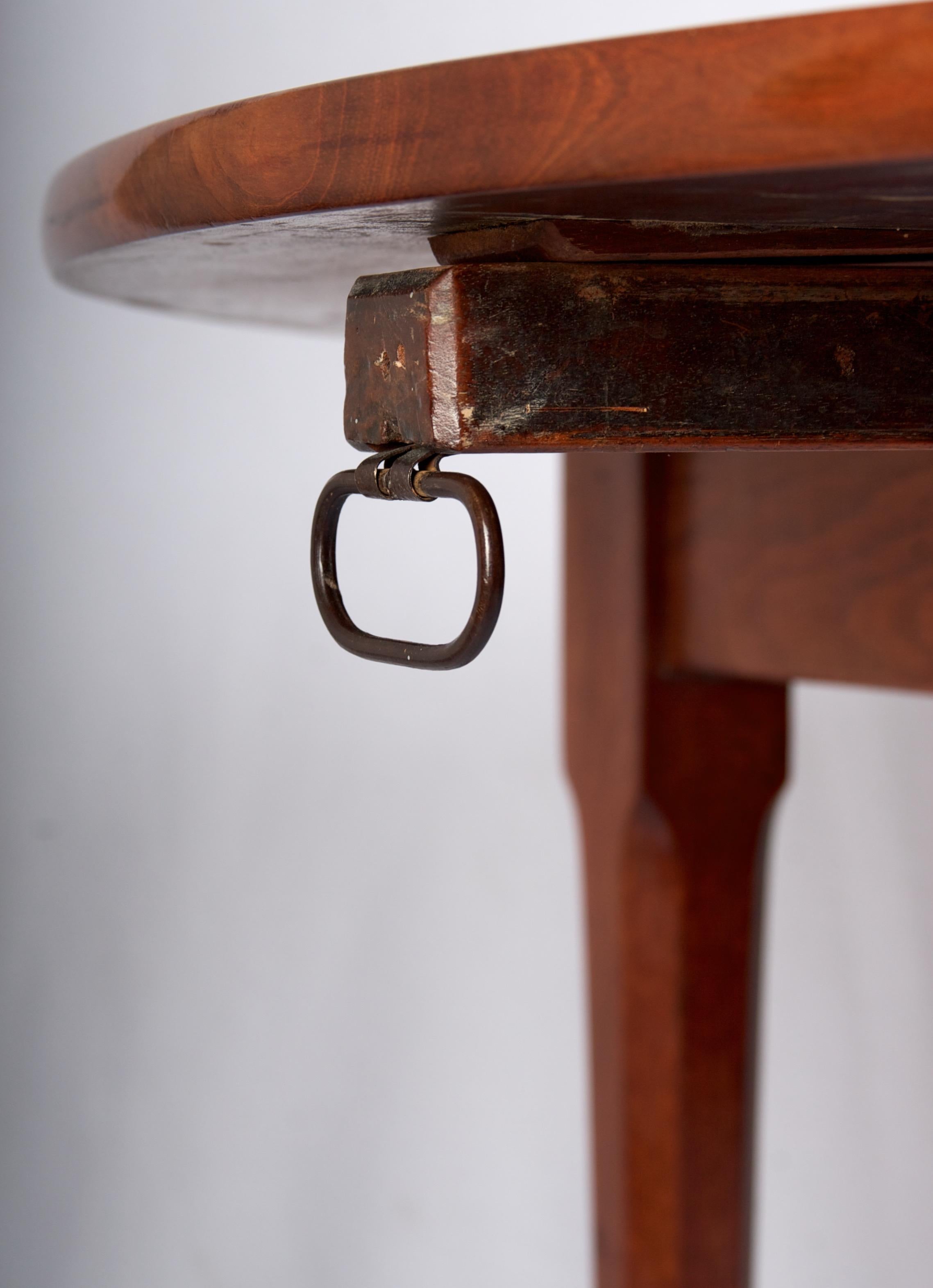 19th Century Louis XVI Style Acajou Mahogany Dining Table with Two Leaves For Sale