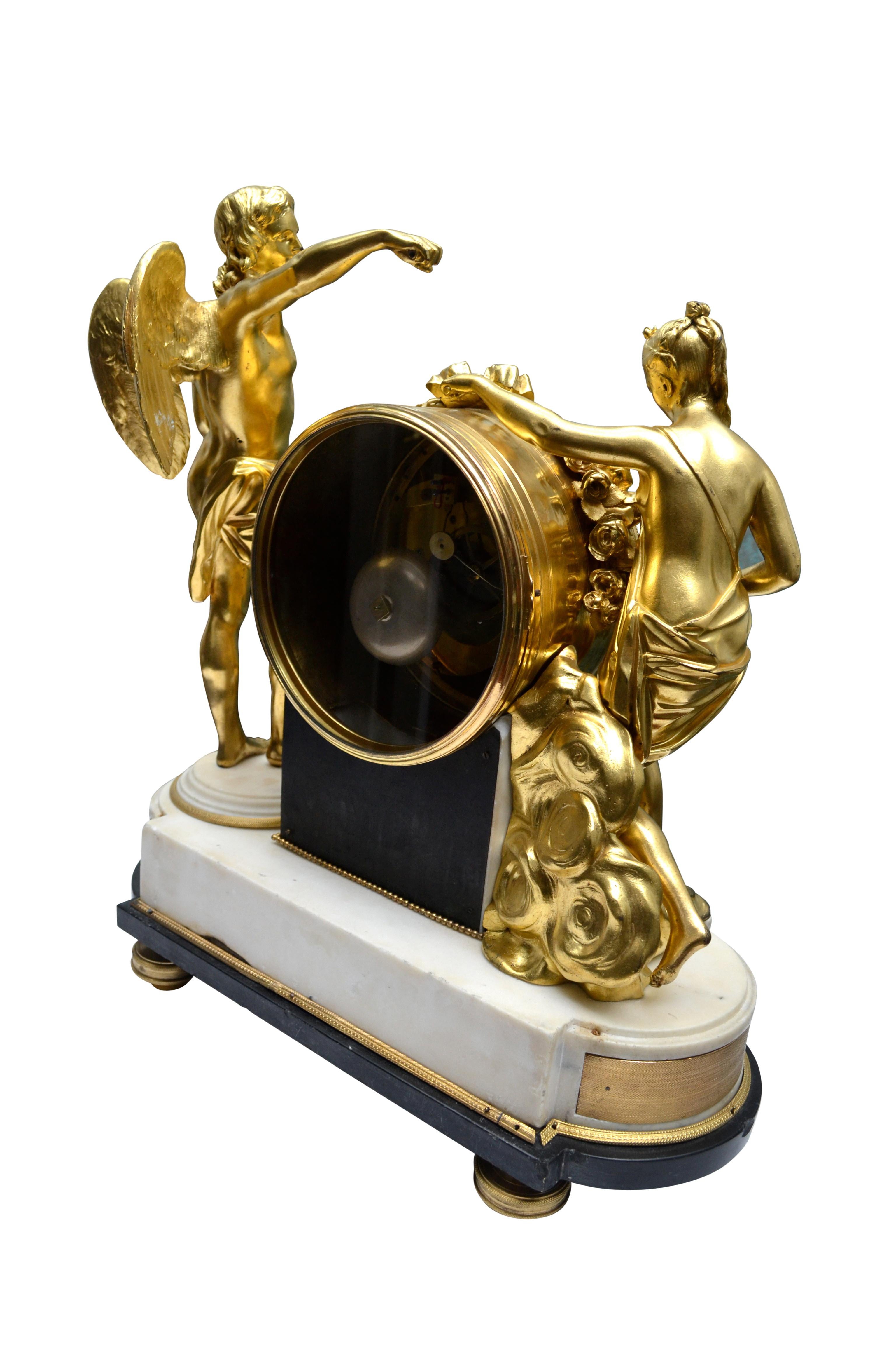 18th Century Louis XVI Allegorical Figurative Clock Depicting Venus Being Crowned by Amour For Sale