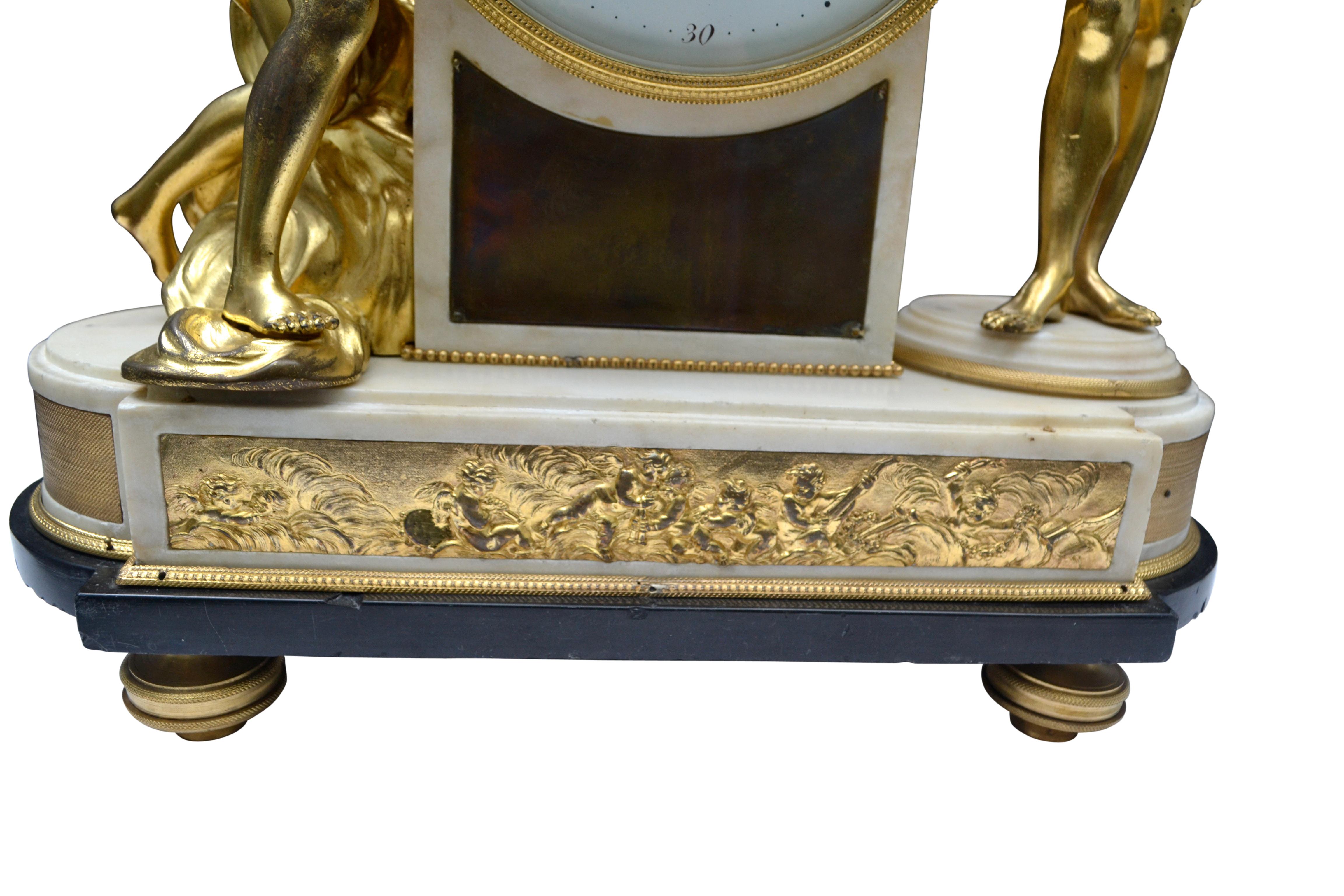 Louis XVI Allegorical Figurative Clock Depicting Venus Being Crowned by Amour For Sale 1