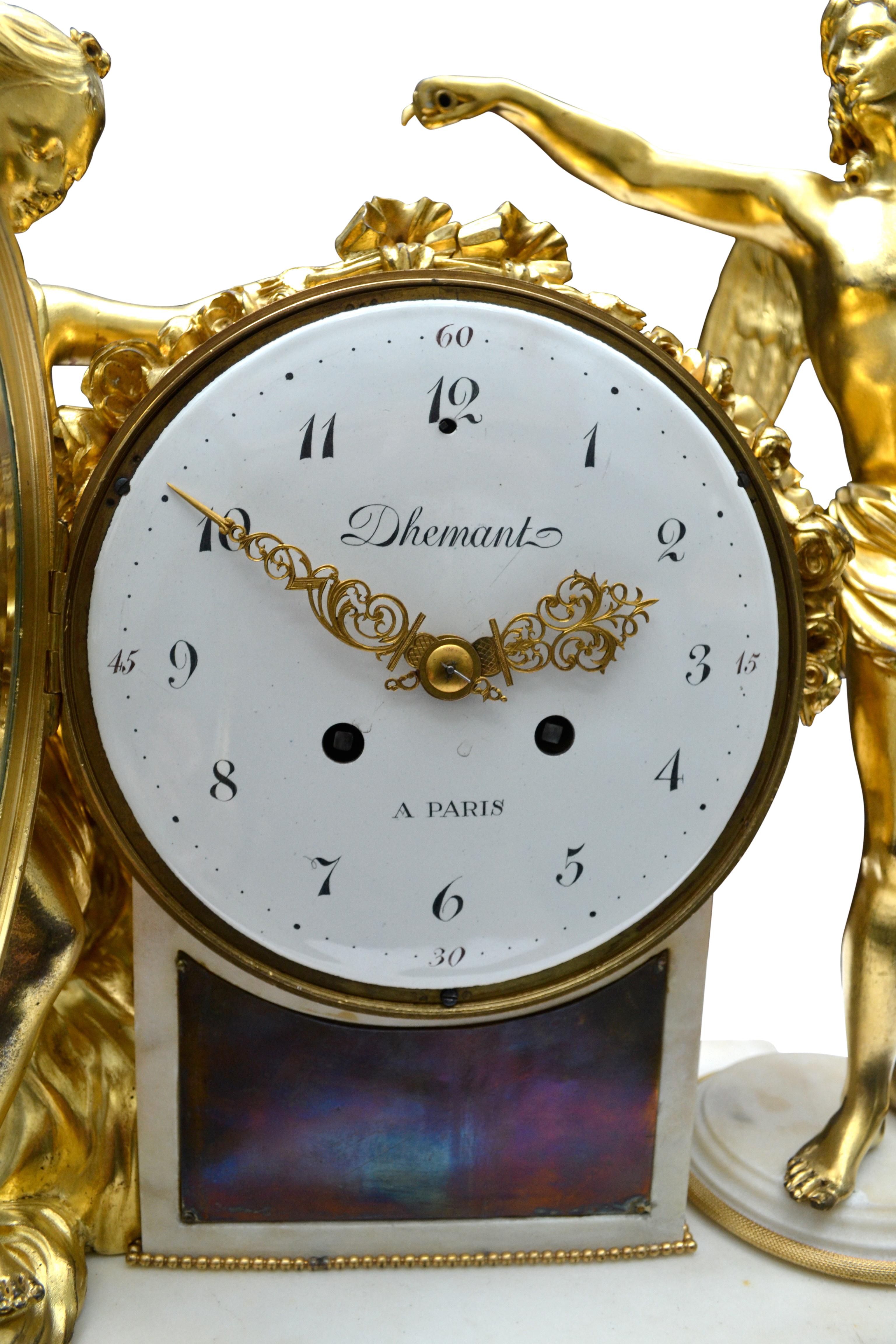 Louis XVI Allegorical Figurative Clock Depicting Venus Being Crowned by Amour For Sale 2