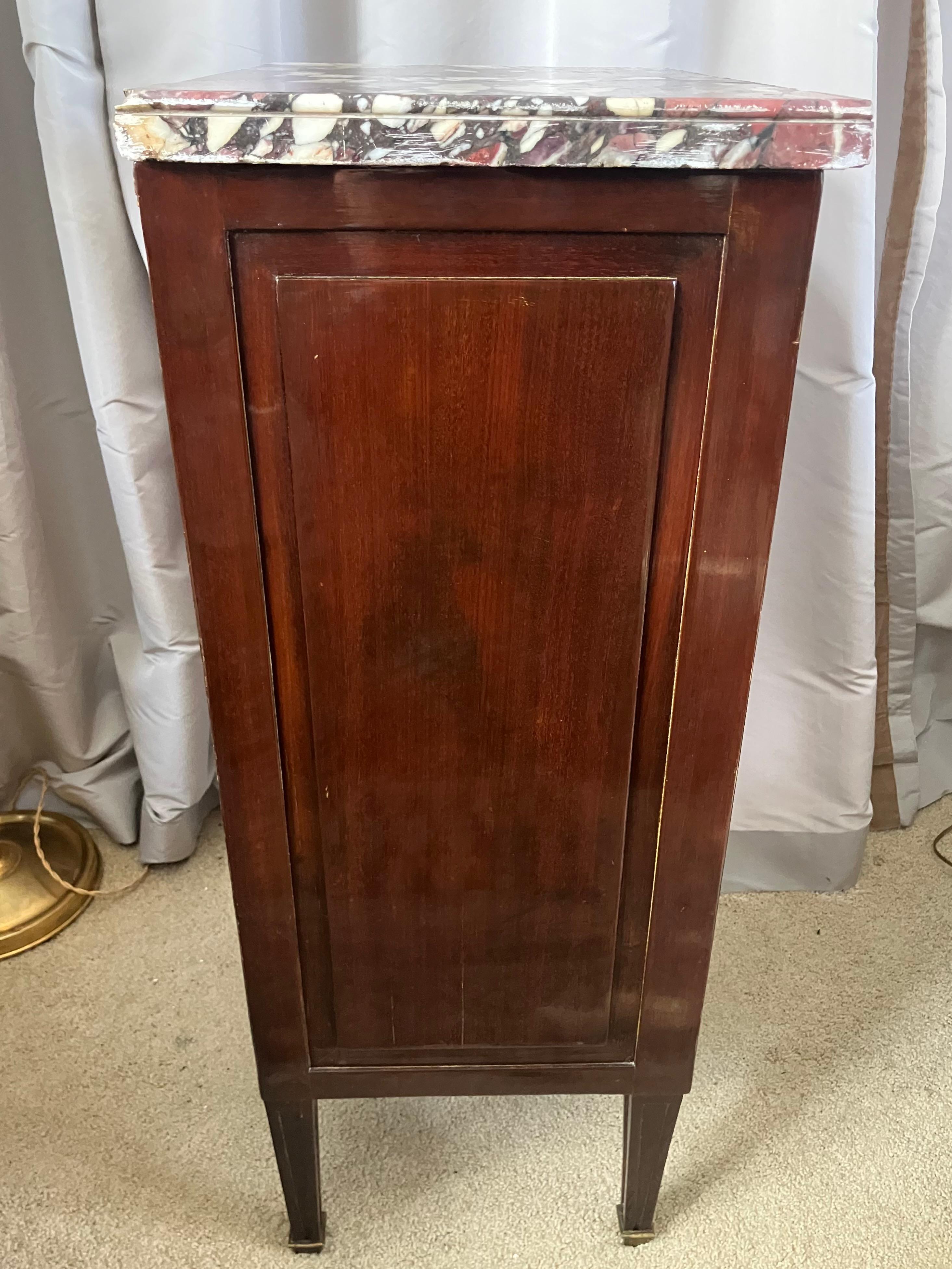 Louis XVI Amaranth Marble Top Side Table For Sale 4