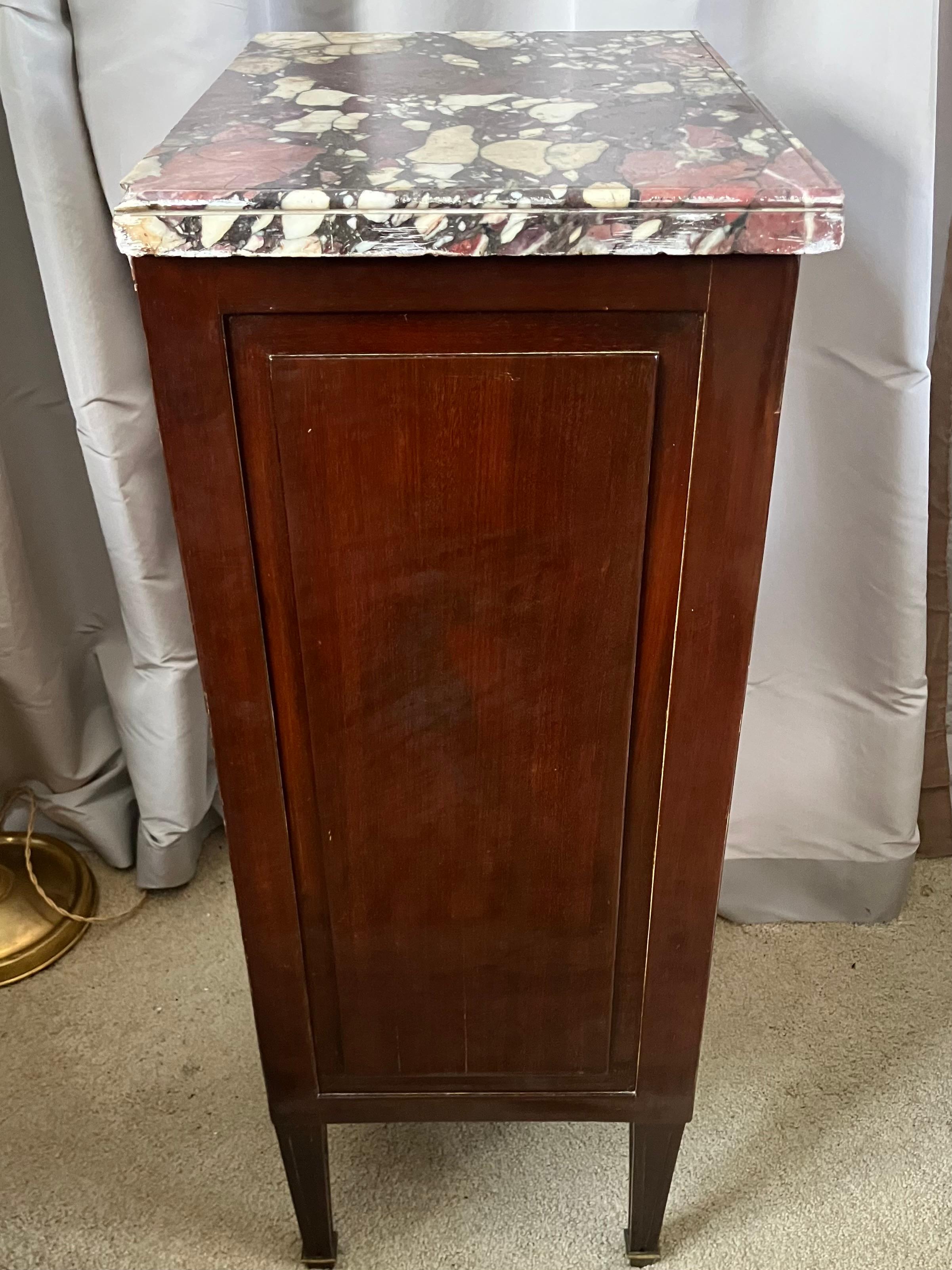 Louis XVI Amaranth Marble Top Side Table For Sale 6