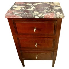 Table d'appoint Louis XVI Amaranth avec plateau en marbre