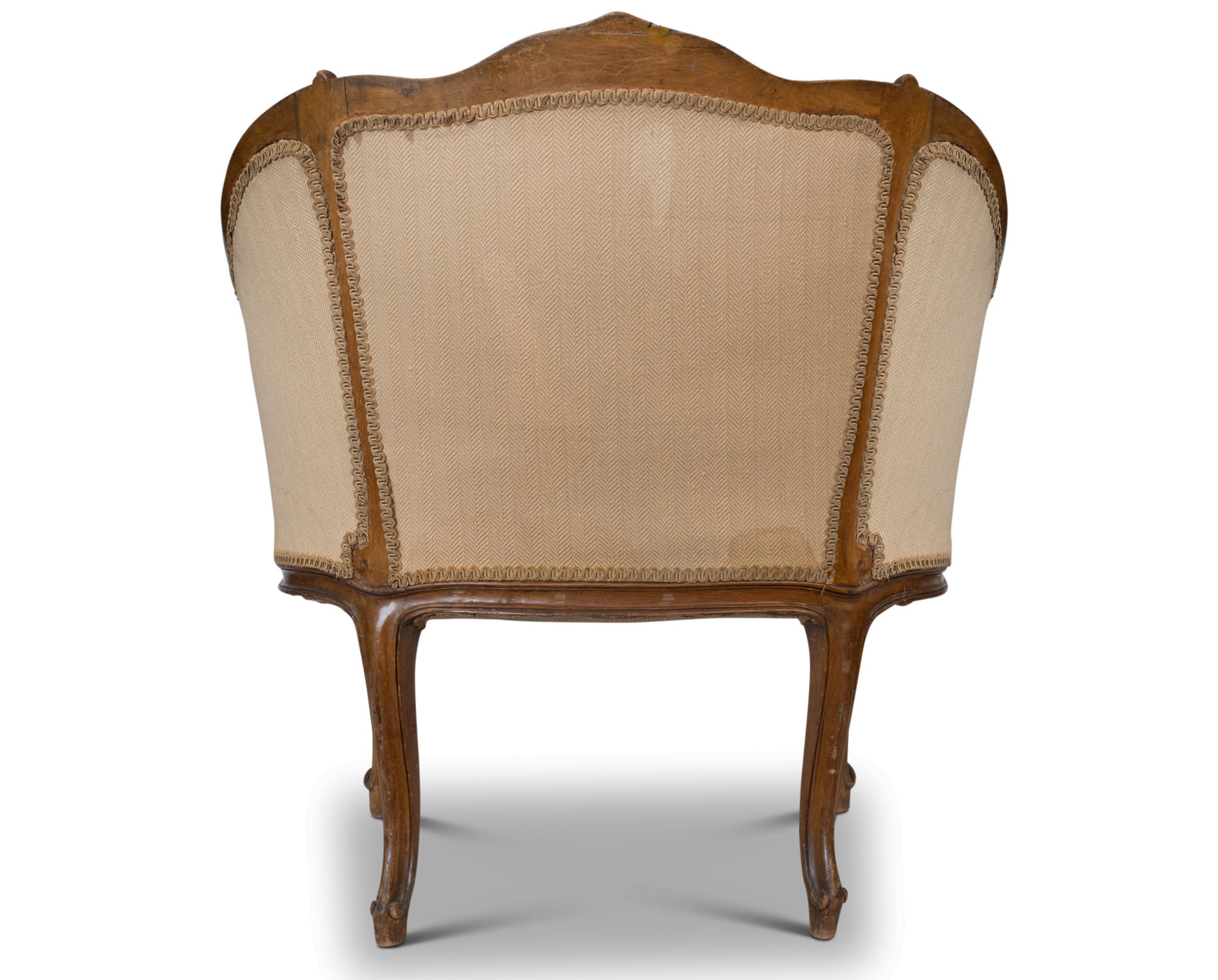 Louis XVI Antike Design Französisch geschnitzt Nussbaum Buttonback Love Seat (19. Jahrhundert) im Angebot
