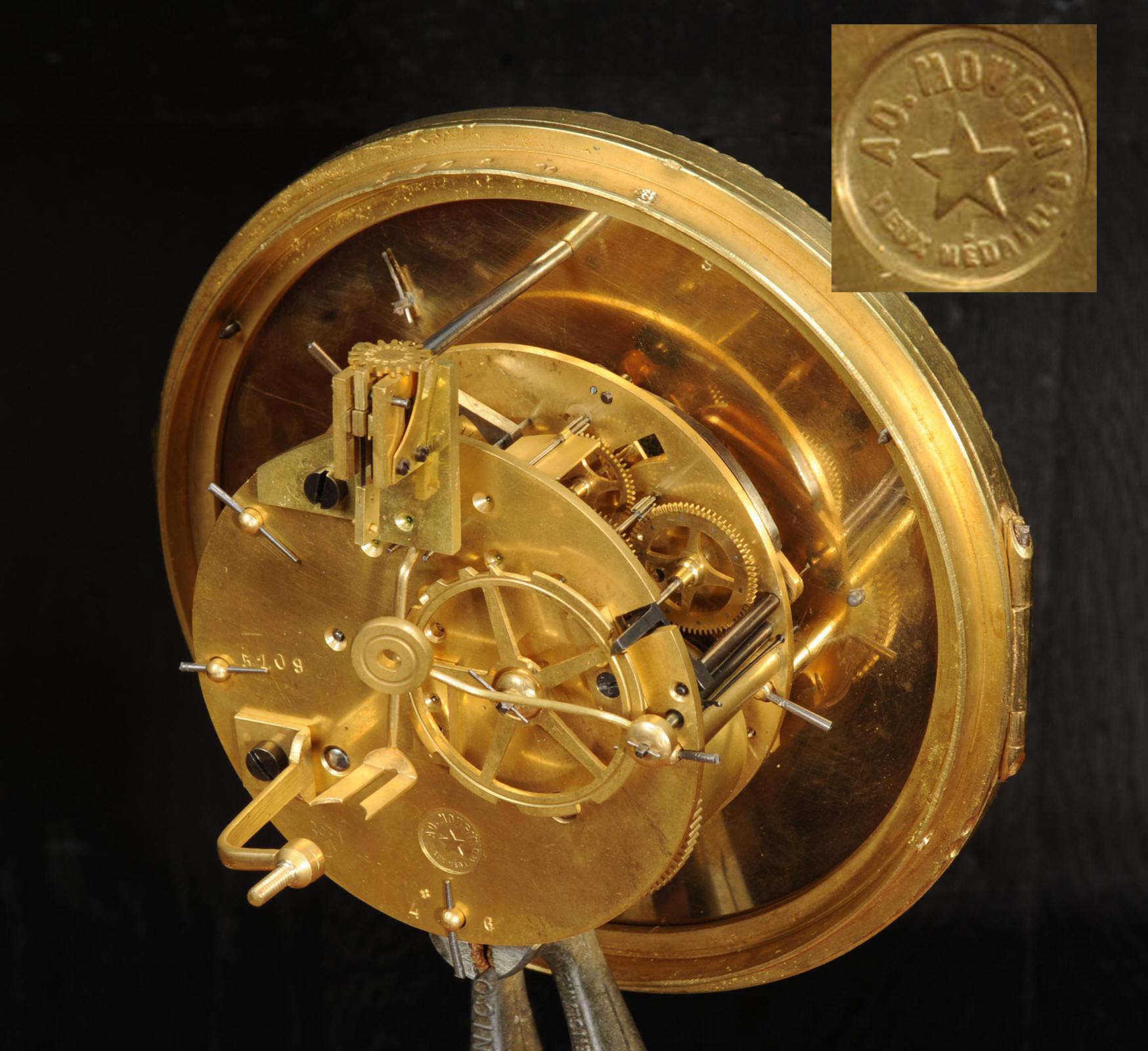 Louis XVI Antique French Gilt Bronze Cartel Wall Clock 10
