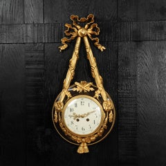 Reloj de pared Louis XVI Antique French Ormolu y Cartel de Bronce