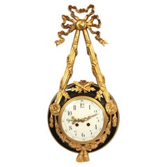 Orologio da parete Luigi XVI Antique French in Ormolu e Bronzo Cartello