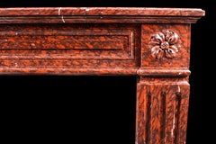 Louis XVI Antique Regency Chimneypiece in Griotte Rouge Marble