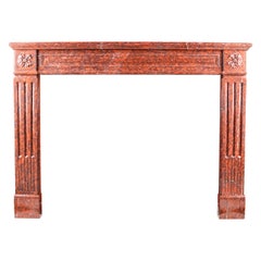 Louis XVI Antique Regency Chimneypiece in Griotte Rouge Marble
