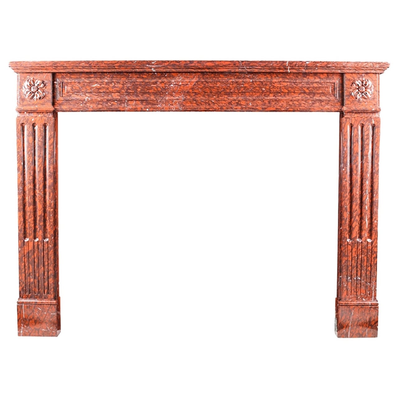 Caminetto antico Luigi XVI Regency in marmo Griotte Rouge