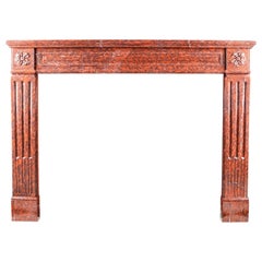 Caminetto antico Luigi XVI Regency in marmo Griotte Rouge