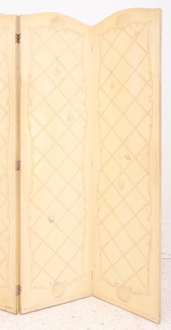 Louis XVI Architectural Painted 4 Panel Screen