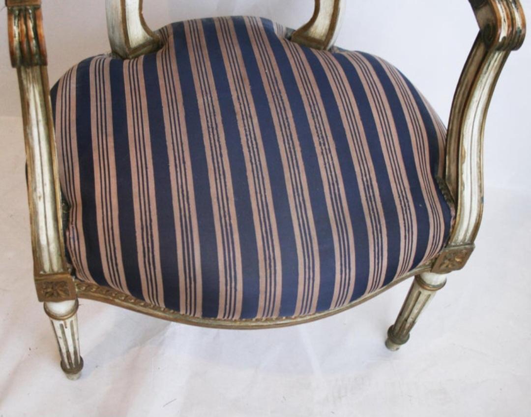 Louis XVI White and Gold  Wood Laquer  19th or Early France For Sale 5