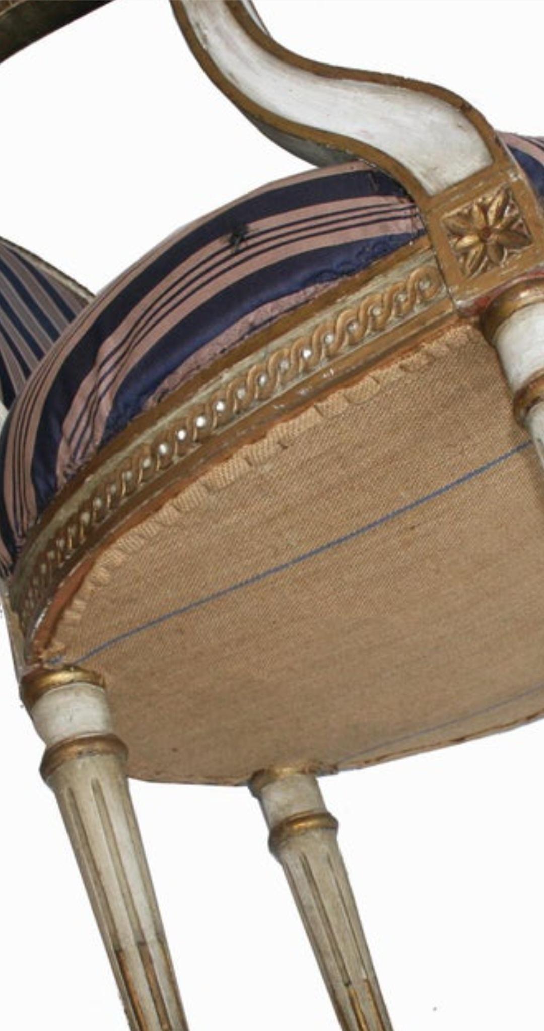 Louis XVI White and Gold  Wood Laquer  19th or Early France For Sale 13