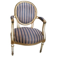 Louis XVI Armchair Late 18th or Early 19th Gilt and Cream Wood