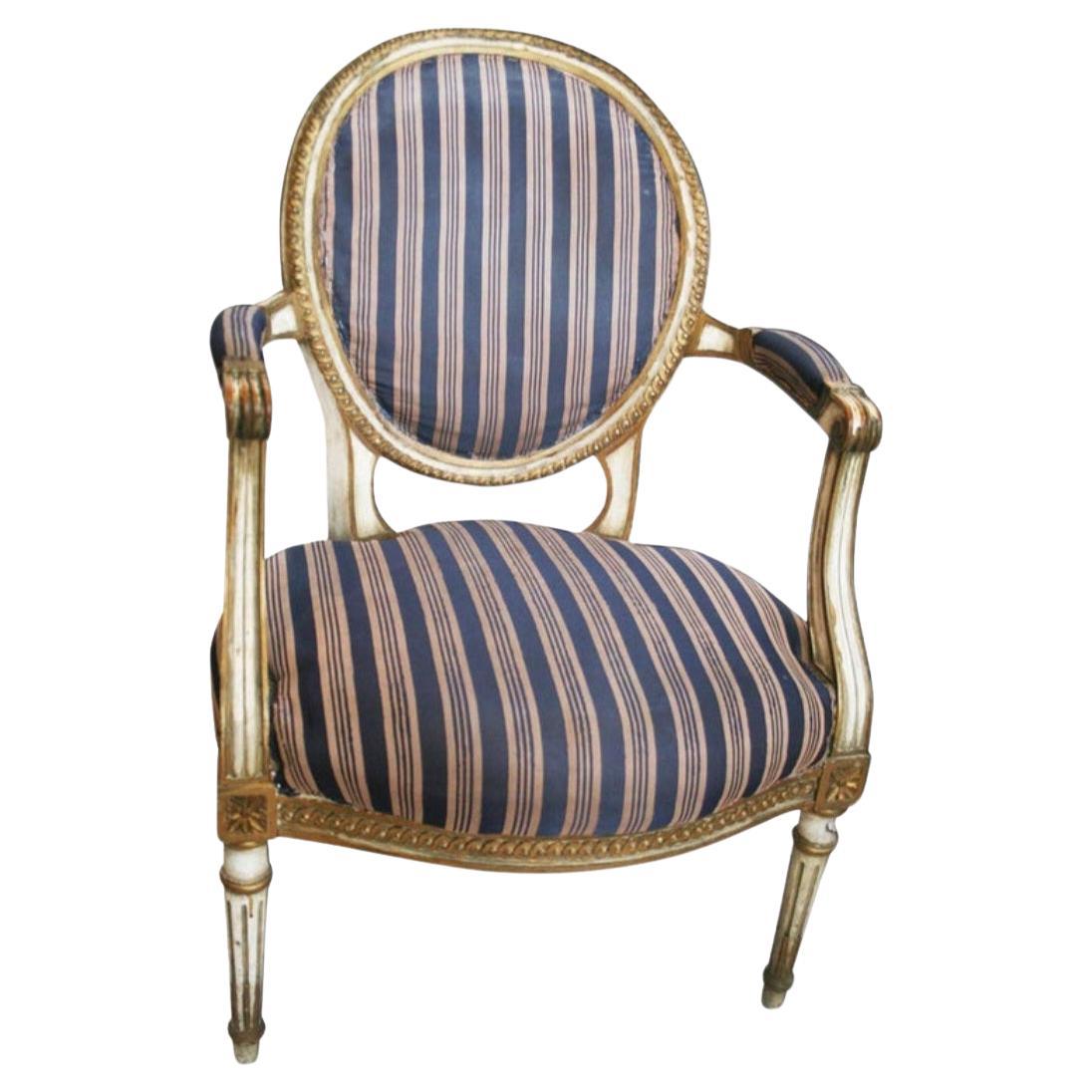 Louis XVI White and Gold  Wood Laquer  19th or Early France For Sale