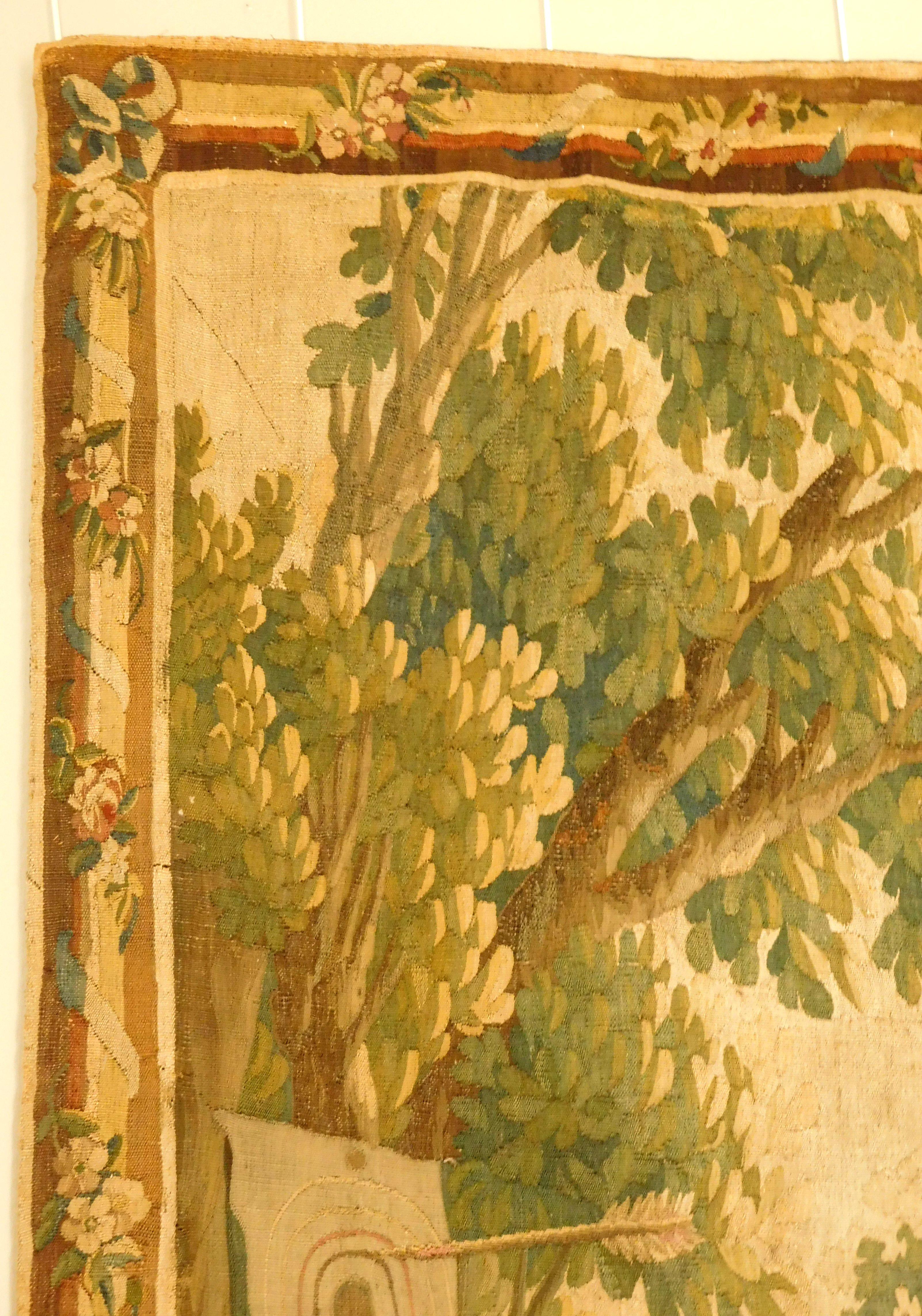 Aubusson-Wandteppich aus Wolle und Seide im Stil Louis XVI., 18. Jahrhundert: Spiel im Park im Angebot 7