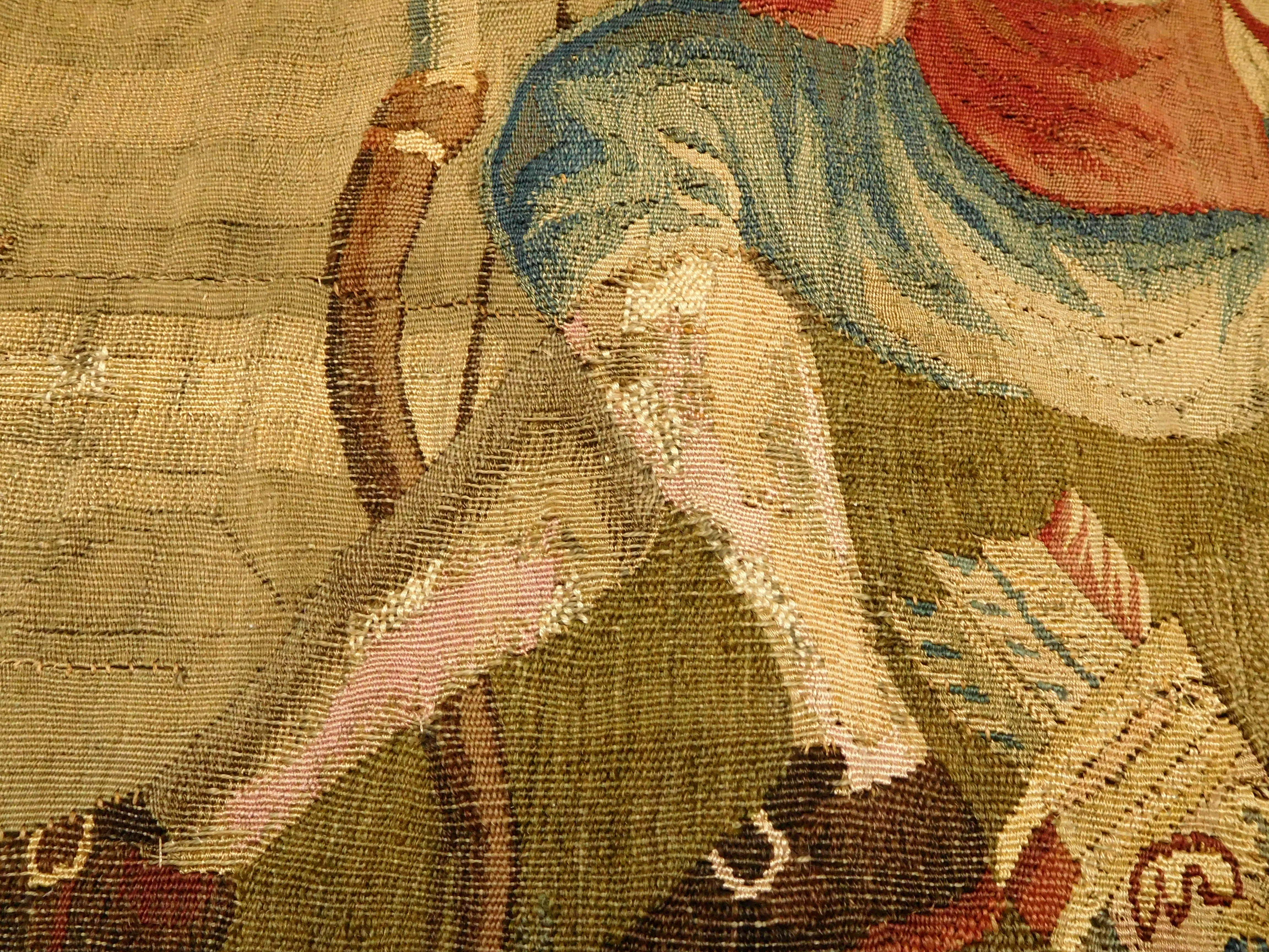 Aubusson-Wandteppich aus Wolle und Seide im Stil Louis XVI., 18. Jahrhundert: Spiel im Park im Angebot 12