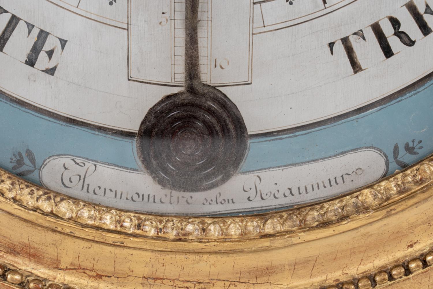 European Louis XVI barometer in gilded wood, late 18th century