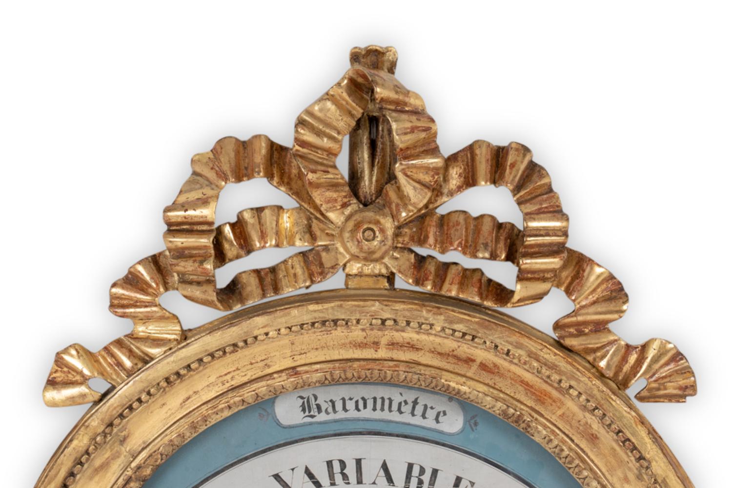 18th Century Louis XVI barometer in gilded wood, late 18th century