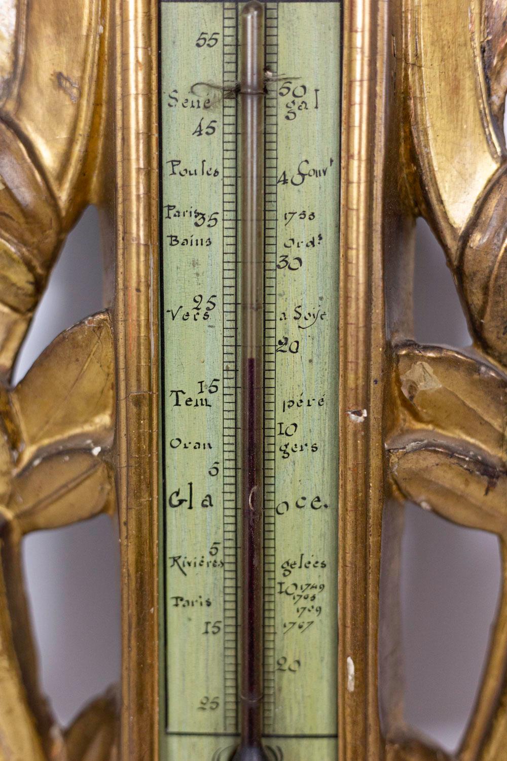 Louis XVI Barometer in Giltwood, 18th Century In Good Condition In Saint-Ouen, FR