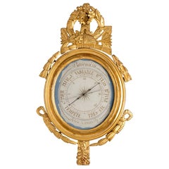 Louis XVI Barometer in Giltwood, End of the 18th Century