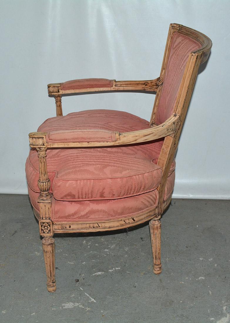Hand-Carved Louis XVI Bergère For Sale